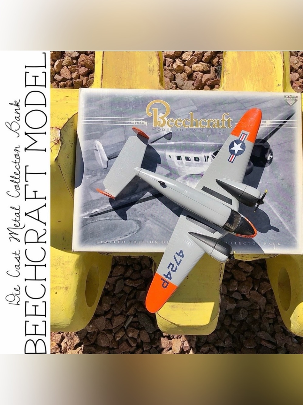 Beechcraft Model 18 Die Cast Vintage Collector Bank